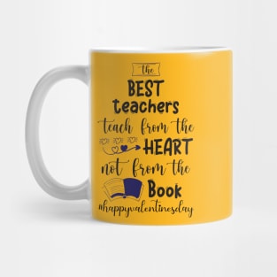 Funny Teachers Quote Teaching is a work of heart, Cool Valentines Day for Teachers Couple Mug